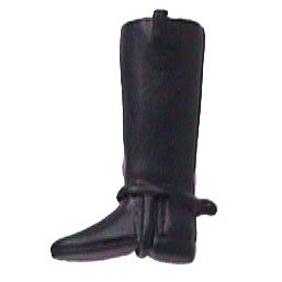 Anne at Home Riding Boot Knob (Facing Left) in Black with Chocolate Wash