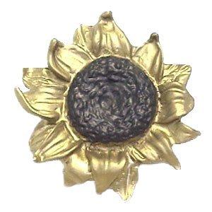 Anne at Home Sunflower Knob - Large in Pewter with Verde Wash
