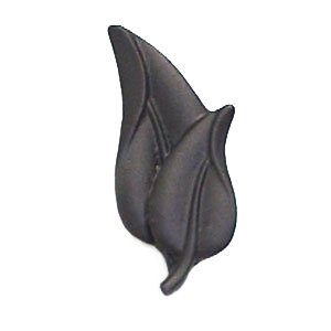 Anne at Home Double Leaves Knob (Large) in Black with Steel Wash