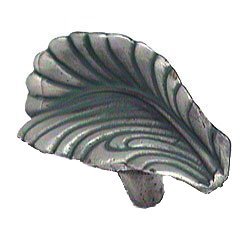 Anne at Home Swirl Leaf Knob (Large) in Pewter with Verde Wash
