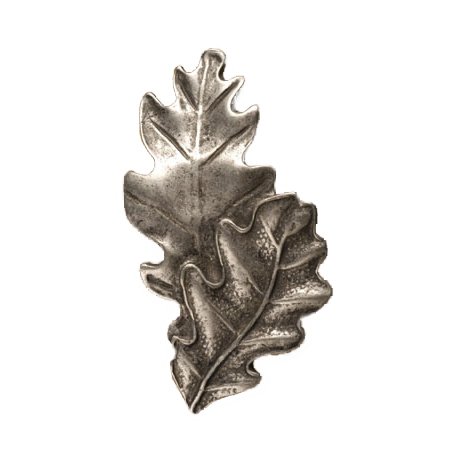 Anne at Home Small Double Oak Leaf Knob in Pewter with White Wash