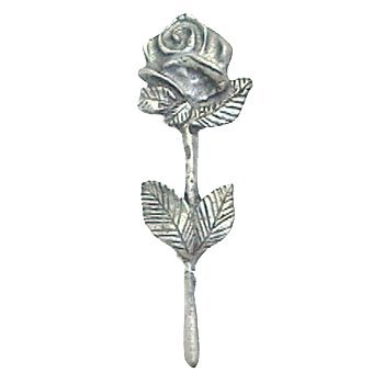 Anne at Home Rose with Stem and Leaves Knob in Pewter with Bronze Wash
