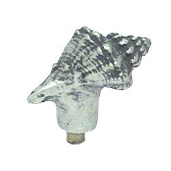 Anne at Home Large Conch Shell Knob in Pewter with White Wash