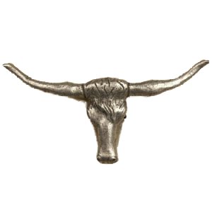 Anne at Home Longhorn Pull in Pewter with Terra Cotta Wash