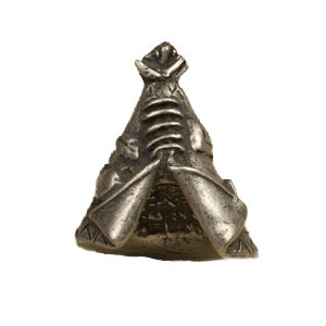 Anne at Home Tee-pee Knob in Black with Terra Cotta Wash