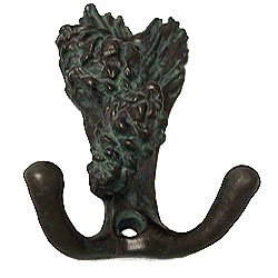 Anne at Home Double Pine Cone Hook in Black with Terra Cotta Wash