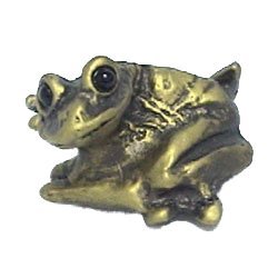 Anne at Home Frog Knob (Bug-Eyed) in Black with Bronze Wash