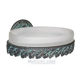Anne at Home Bathroom Accessory Wall Mount Oak Leaves Soap Dish in Black with Verde Wash