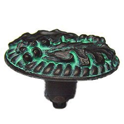 Anne at Home Large Oak Leaf Knob in Black with Chocolate Wash