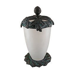 Anne at Home Bathroom Accessory Vanity Top Oak Leaf Toothbrush Holder in Pewter with Terra Cotta Wash