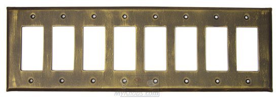 Anne at Home Plain Switchplate Eight Gang Rocker/GFI Switchplate in Rust with Black Wash