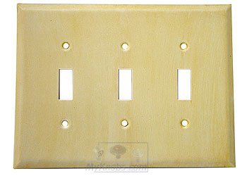 Anne at Home Plain Switchplate Triple Toggle Switchplate in Pewter with White Wash