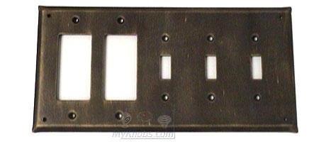 Anne at Home Plain Switchplate Combo Double Rocker/GFI Triple Toggle Switchplate in Black