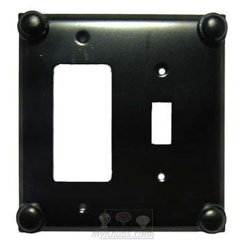 Anne at Home Button Switchplate Combo Rocker/GFI Single Toggle Switchplate in Black with Cherry Wash