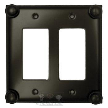 Anne at Home Button Switchplate Double Rocker/GFI Switchplate in Black with Bronze Wash