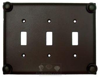 Anne at Home Button Switchplate Triple Toggle Switchplate in Antique Bronze