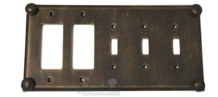 Anne at Home Button Switchplate Combo Double Rocker/GFI Triple Toggle Switchplate in Antique Bronze
