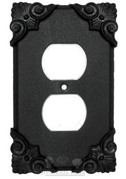 Anne at Home Corinthia Switchplate Duplex Outlet Switchplate in Black with Copper Wash