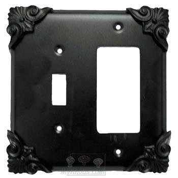 Anne at Home Corinthia Switchplate Combo Rocker/GFI Single Toggle Switchplate in Pewter Bright