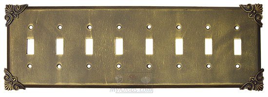 Anne at Home Corinthia Switchplate Eight Gang Toggle Switchplate in Antique Copper