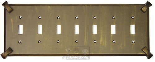 Anne at Home Hammerhein Switchplate Seven Gang Toggle Switchplate in Satin Pewter