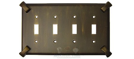 Anne at Home Hammerhein Switchplate Quadruple Toggle Switchplate in Satin Pearl