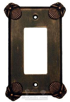 Anne at Home Oceanus Switchplate Rocker/GFI Switchplate in Black with Terra Cotta Wash