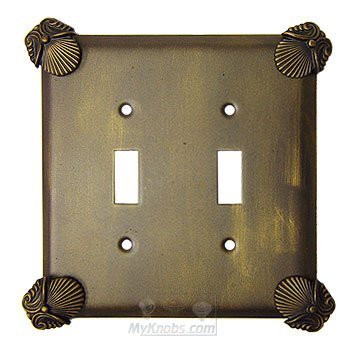 Anne at Home Oceanus Switchplate Double Toggle Switchplate in Pewter Bright