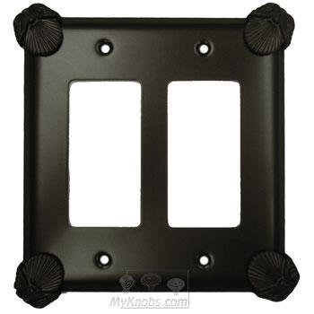Anne at Home Oceanus Switchplate Double Rocker/GFI Switchplate in Black with Chocolate Wash
