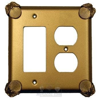 Anne at Home Oceanus Switchplate Combo Rocker/GFI Duplex Outlet Switchplate in Bronze with Copper Wash