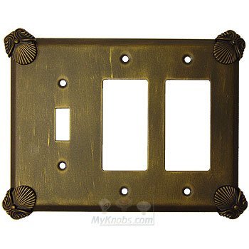 Anne at Home Oceanus Switchplate Combo Double Rocker/GFI Single Toggle Switchplate in Gold