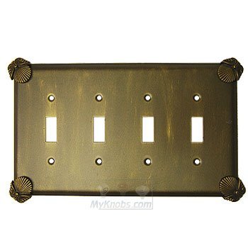 Anne at Home Oceanus Switchplate Quadruple Toggle Switchplate in Copper Bronze