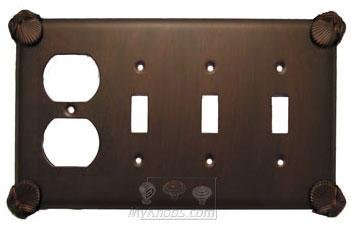 Anne at Home Oceanus Switchplate Combo Duplex Outlet Triple Toggle Switchplate in Bronze