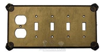 Anne at Home Oceanus Switchplate Combo Duplex Outlet Quadruple Toggle Switchplate in Bronze