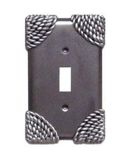 Anne at Home Roguery Switchplate Single Toggle Switchplate in Pewter with Copper Wash