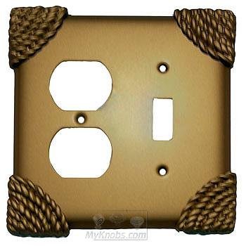 Anne at Home Roguery Switchplate Combo Single Toggle Duplex Outlet Switchplate in Satin Pearl