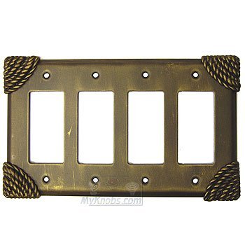 Anne at Home Roguery Switchplate Quadruple Rocker/GFI Switchplate in Bronze Rubbed