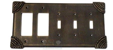 Anne at Home Roguery Switchplate Combo Double Rocker/GFI Triple Toggle Switchplate in Bronze