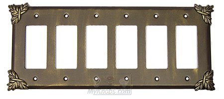 Anne at Home Sonnet Switchplate Six Gang Rocker/GFI Switchplate in Bronze