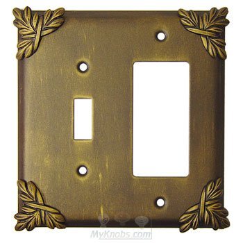 Anne at Home Sonnet Switchplate Combo Rocker/GFI Single Toggle Switchplate in Gold