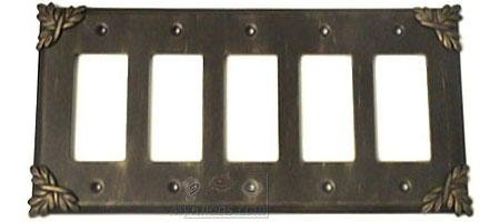 Anne at Home Sonnet Switchplate Five Gang Rocker/GFI Switchplate in Weathered White