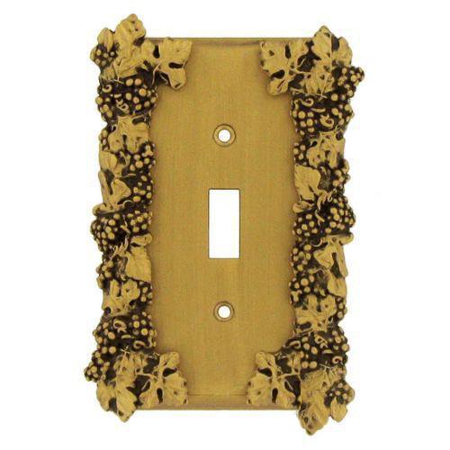 Anne at Home Grapes Single Toggle Switchplate in Bronze with Black Wash