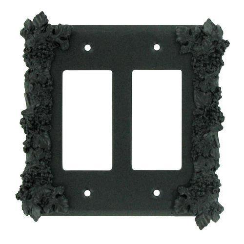 Anne at Home Grapes Double Rocker/GFI Switchplate in Black with Bronze Wash