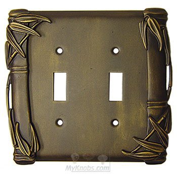 Anne at Home Bamboo Switchplate Double Toggle Switchplate in Black with Maple Wash