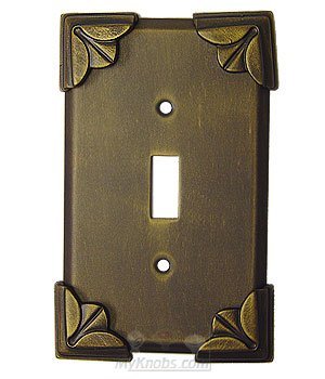 Anne at Home Pompeii Switchplate Single Toggle Switchplate in Black with Terra Cotta Wash