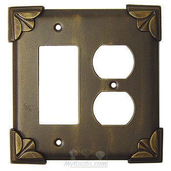Anne at Home Pompeii Switchplate Combo Rocker/GFI Duplex Outlet Switchplate in Satin Pearl
