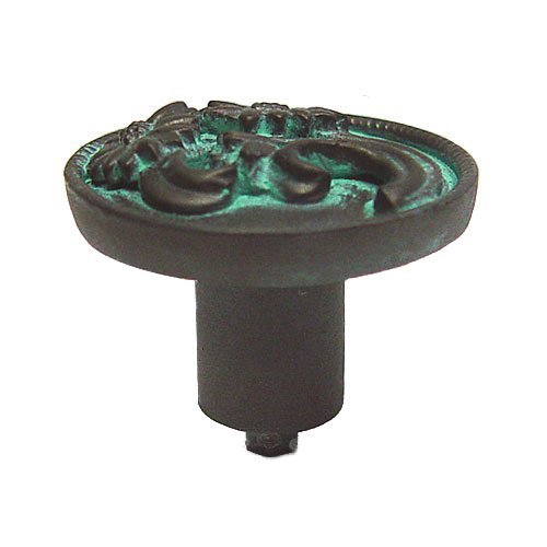 Anne at Home Daisy Right Knob in Black with Terra Cotta Wash