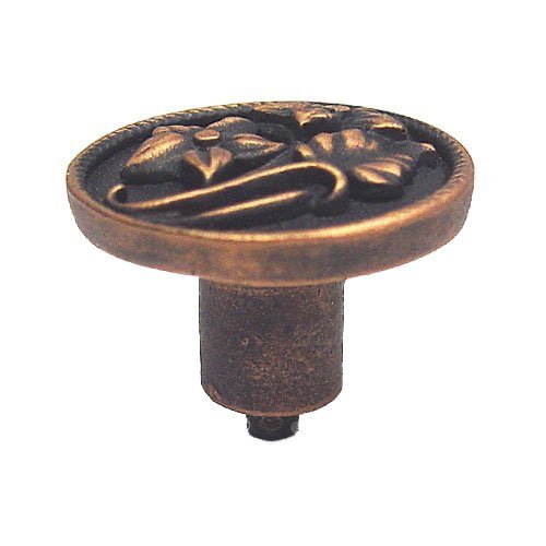 Anne at Home Lilies Right Knob in Bronze with Copper Wash