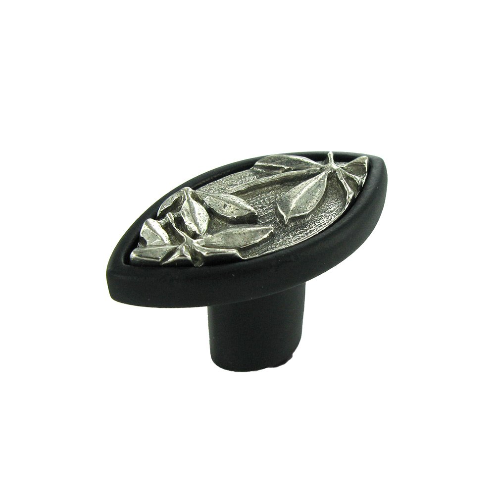 Anne at Home 1 5/8" Knob in Black with Pewter Bright Inset