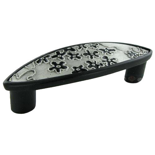 Anne at Home 3 3/4" Pull in Black with Satin Pewter Inset and Black Epoxy